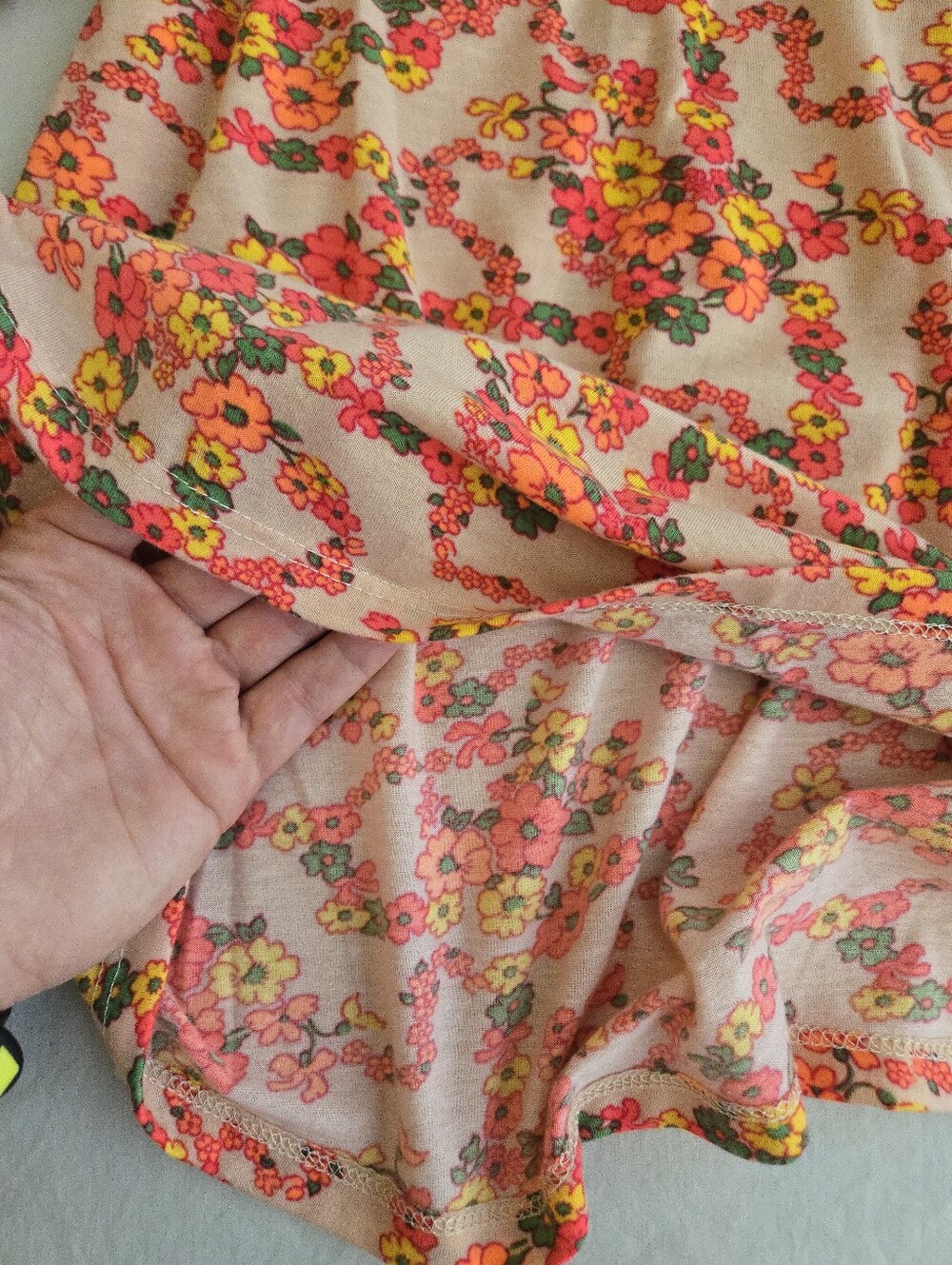 Lux Urban Outfitters Vintage 70s Style Floral Pink Beige Puff Sleeve Blouse EB4 - Picture 10 of 10